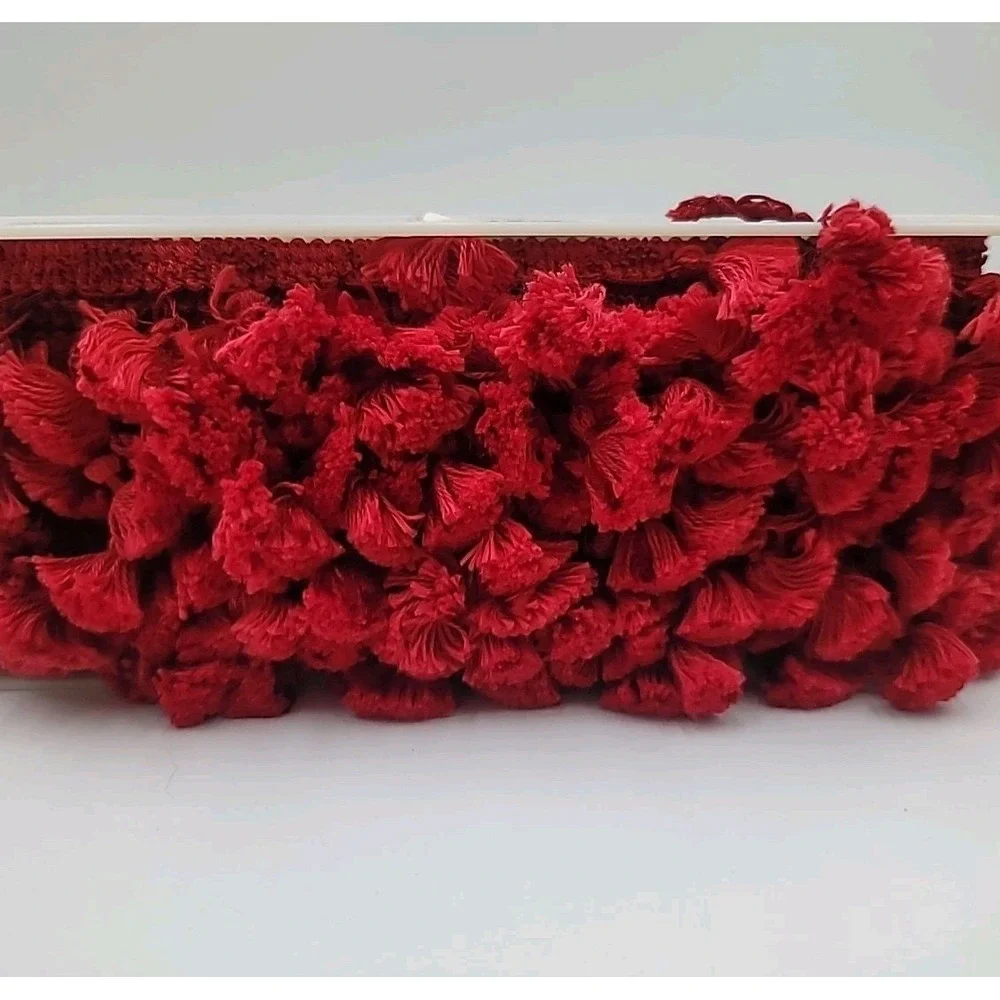 11.5 Yards Red‎ Wrights Tassel Trim Edging Fringe Curtain Pillow Craft Sewing